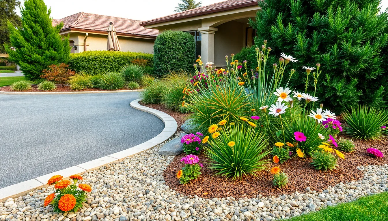 25 Stunning Front Garden Ideas with Driveway That Boost Curb Appeal 6 25 Stunning Front Garden Ideas with Driveway That Boost Curb Appeal 5