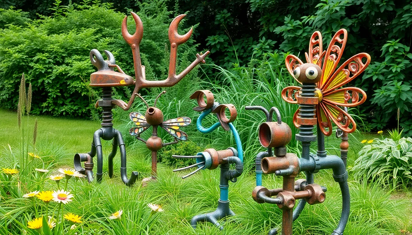 25 Creative Garden Art Ideas From Junk: Transform Trash Into Garden Treasures 8 25 Creative Garden Art Ideas From Junk: Transform Trash Into Garden Treasures 7