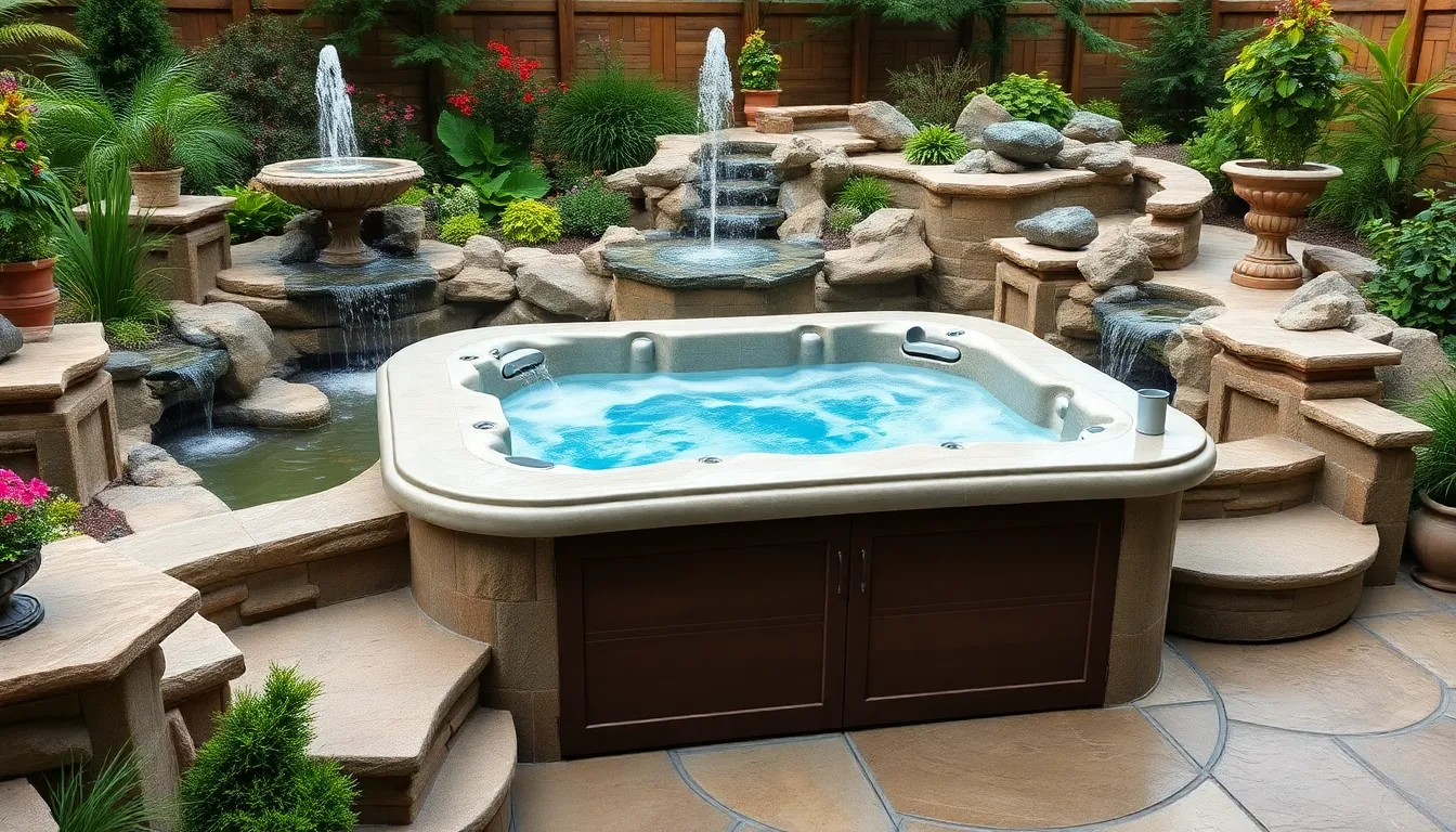 25 Stunning Garden Jacuzzi Ideas to Transform Your Backyard Into a Luxury Retreat 8 25 Stunning Garden Jacuzzi Ideas to Transform Your Backyard Into a Luxury Retreat 7