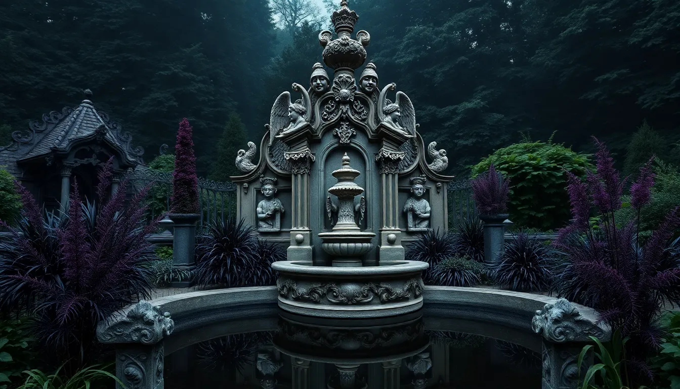 25 Dark & Dramatic Gothic Garden Ideas to Transform Your Outdoor Space 8 25 Dark & Dramatic Gothic Garden Ideas to Transform Your Outdoor Space 7
