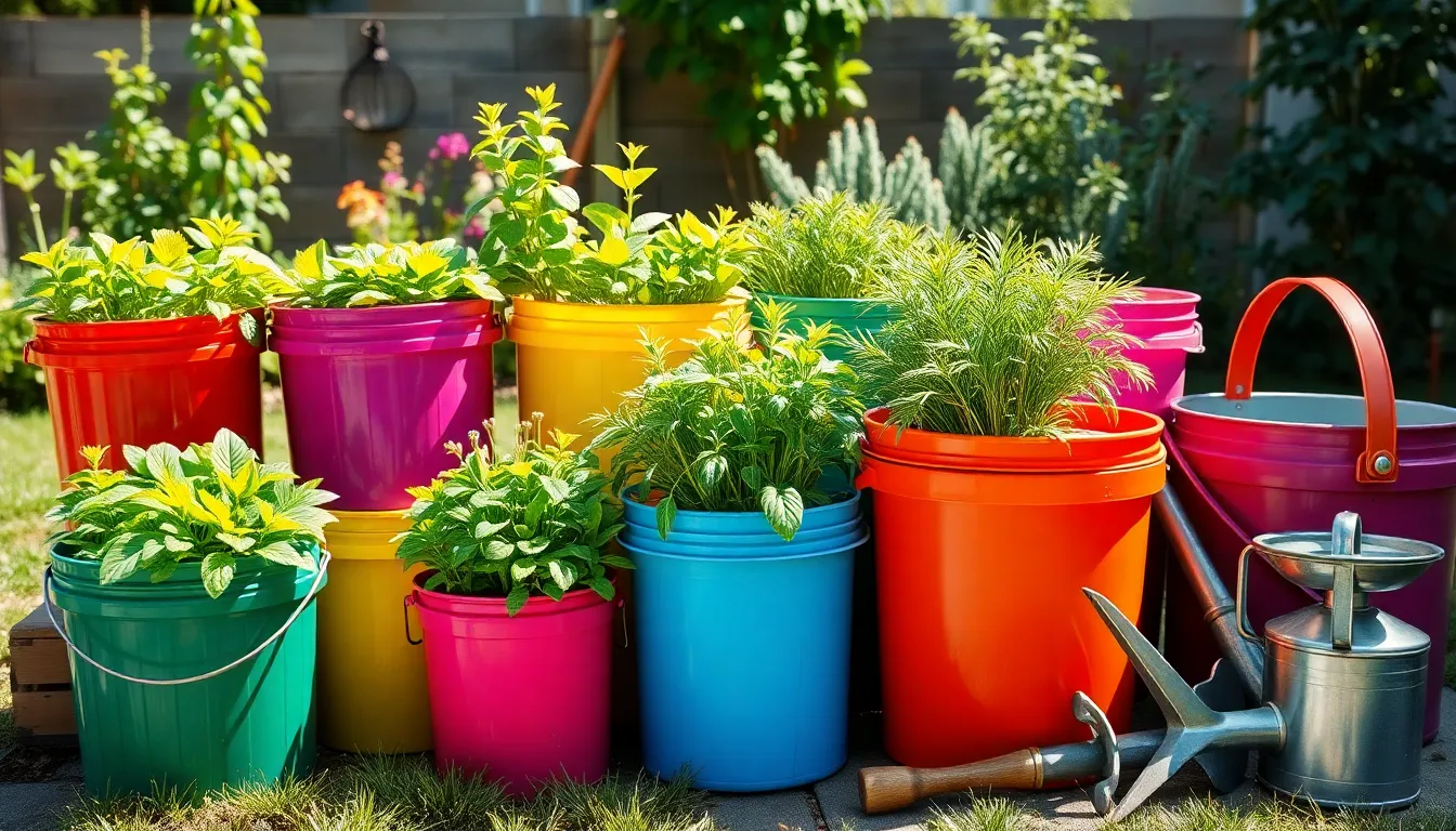 25 Creative Bucket Garden Ideas to Transform Your Small Space Into a Lush Oasis 10 25 Creative Bucket Garden Ideas to Transform Your Small Space Into a Lush Oasis 9