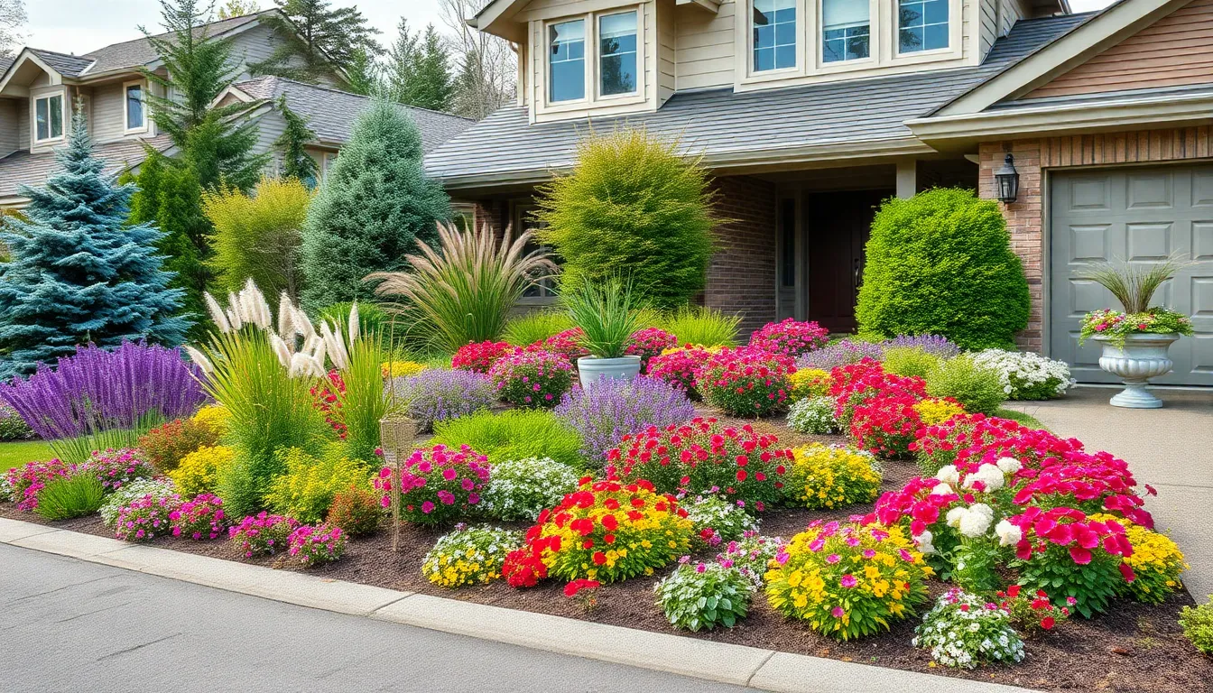 25 Stunning Front Garden Ideas with Driveway That Boost Curb Appeal 10 25 Stunning Front Garden Ideas with Driveway That Boost Curb Appeal 9