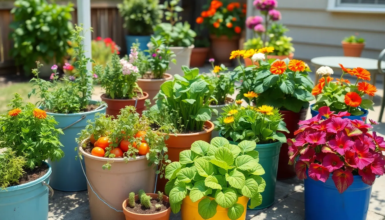 25 Creative Bucket Garden Ideas to Transform Your Small Space Into a Lush Oasis 12 25 Creative Bucket Garden Ideas to Transform Your Small Space Into a Lush Oasis 11