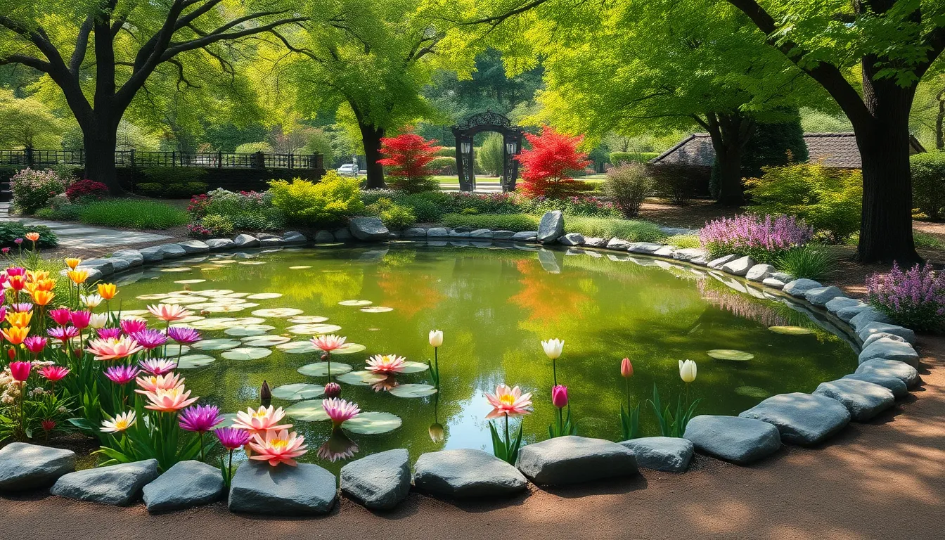 27 Stunning Garden Pond Ideas to Transform Your Backyard Into a Peaceful Oasis 12 27 Stunning Garden Pond Ideas to Transform Your Backyard Into a Peaceful Oasis 11