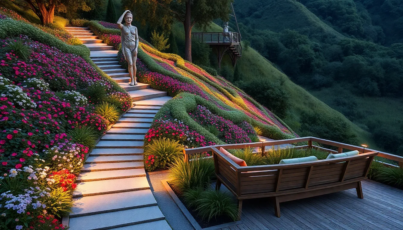 25 Stunning Downward Sloping Garden Ideas to Transform Your Yard 14 25 Stunning Downward Sloping Garden Ideas to Transform Your Yard 13