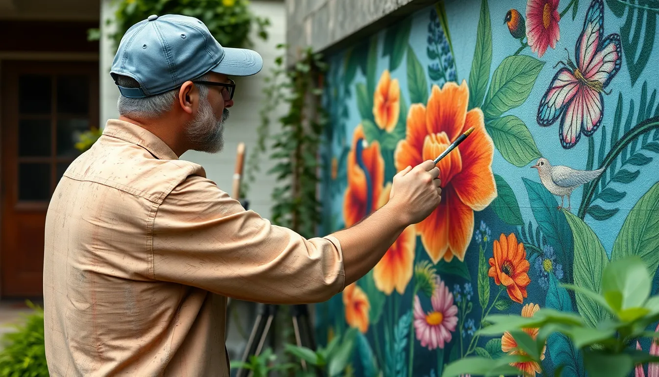 25 Stunning Garden Mural Ideas to Transform Your Outdoor Space (DIY & Pro Tips) 14 25 Stunning Garden Mural Ideas to Transform Your Outdoor Space (DIY & Pro Tips) 13