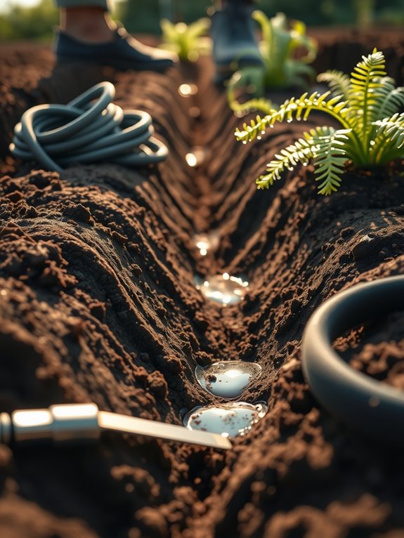 backfill trench water thoroughly protect crowns