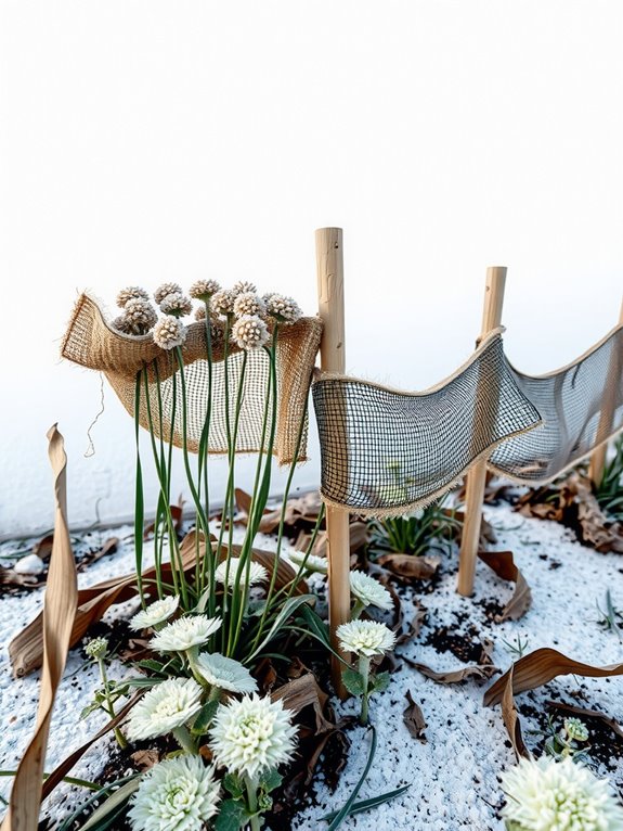 burlap or mesh plant protection