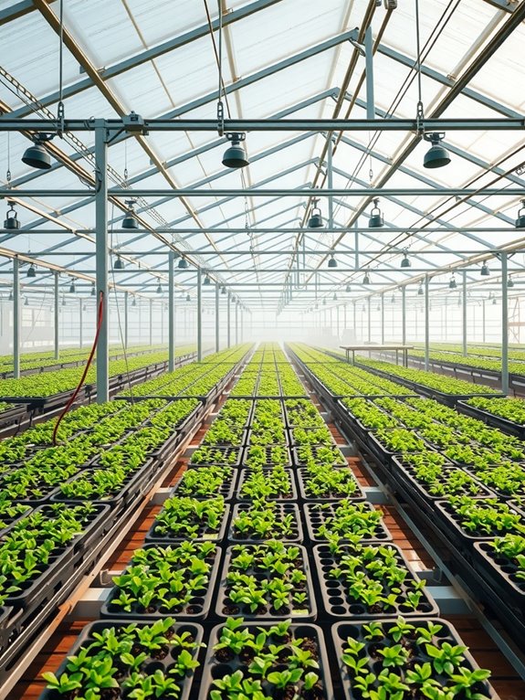 climate controlled nurseries with automated irrigation