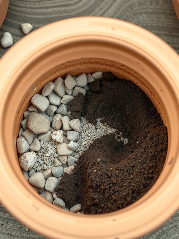 drainage layers with charcoal