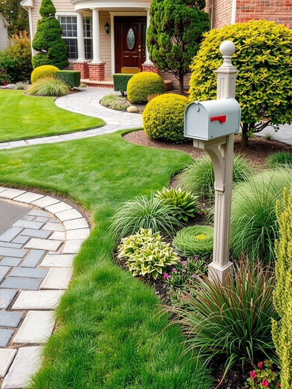 front yard pathways plants edging