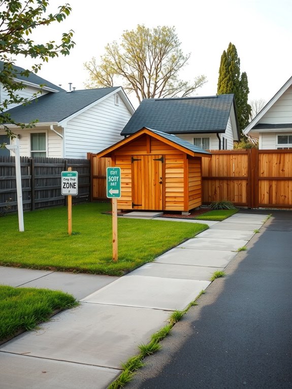 front yard shed zoning permits restrictions