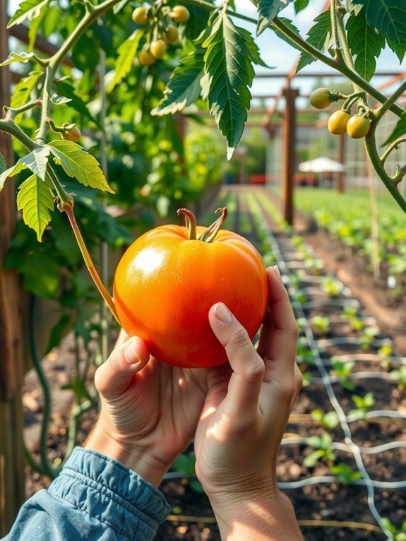 harvest tomatoes at light yield ripen later