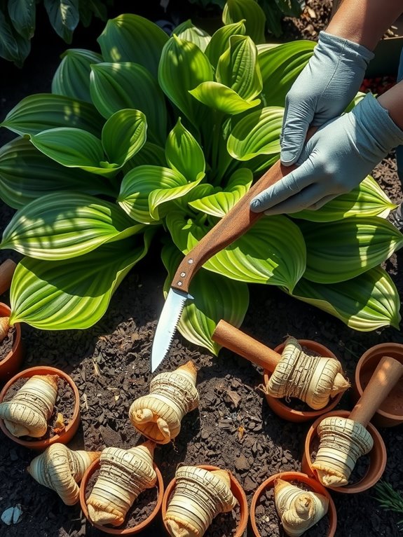 hostas divide for health growth