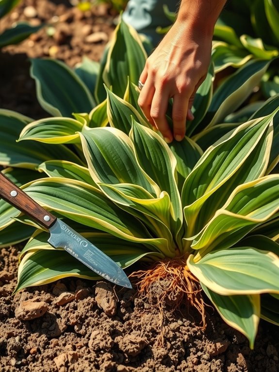 how to divide hosta crowns
