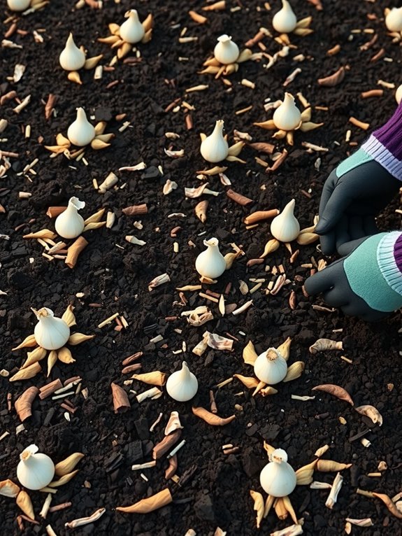 light mulch insulates allium bulbs seasonally u0hpx