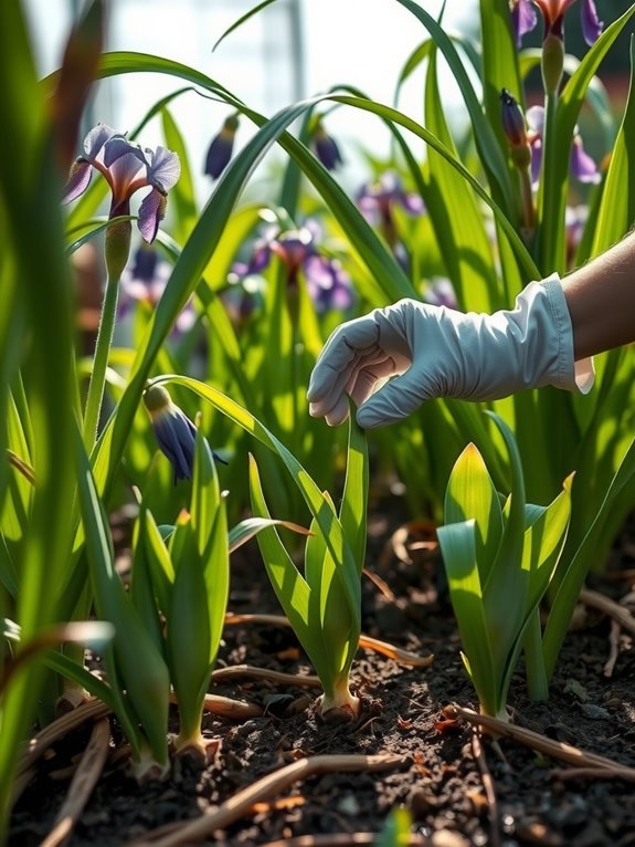 protect fertilizer ring around rhizomes