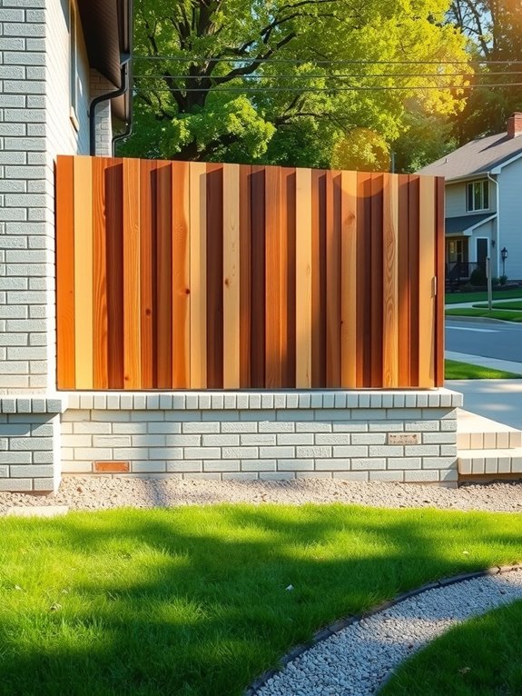 retaining wall alters fence height