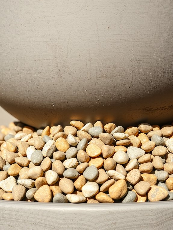 rocks and gravel drainage layer