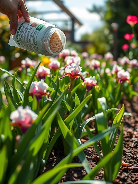 slow release fertilizes irises steadily