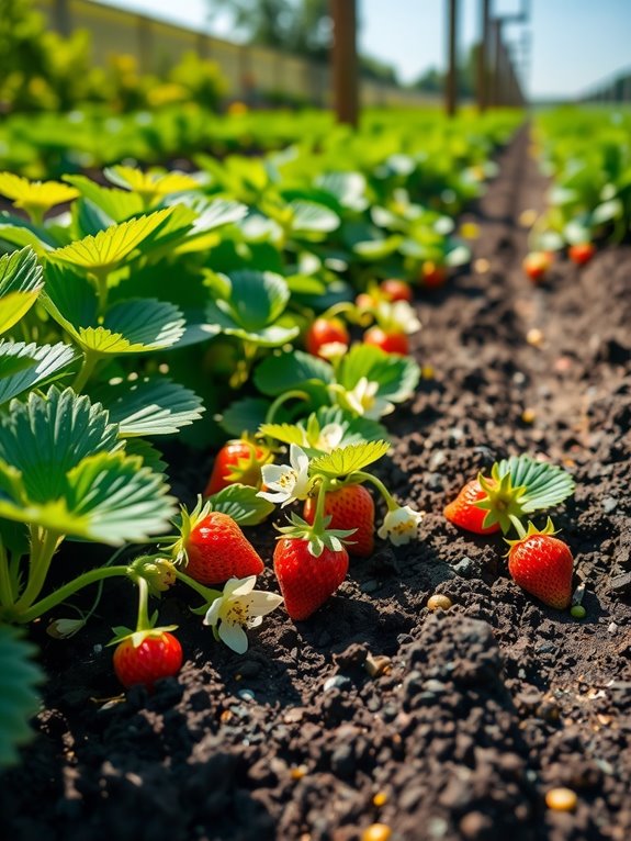 space strawberries 12 24 inches apart