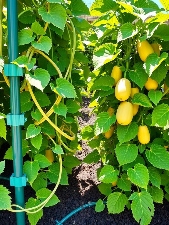 vertical trellising maximizes space use