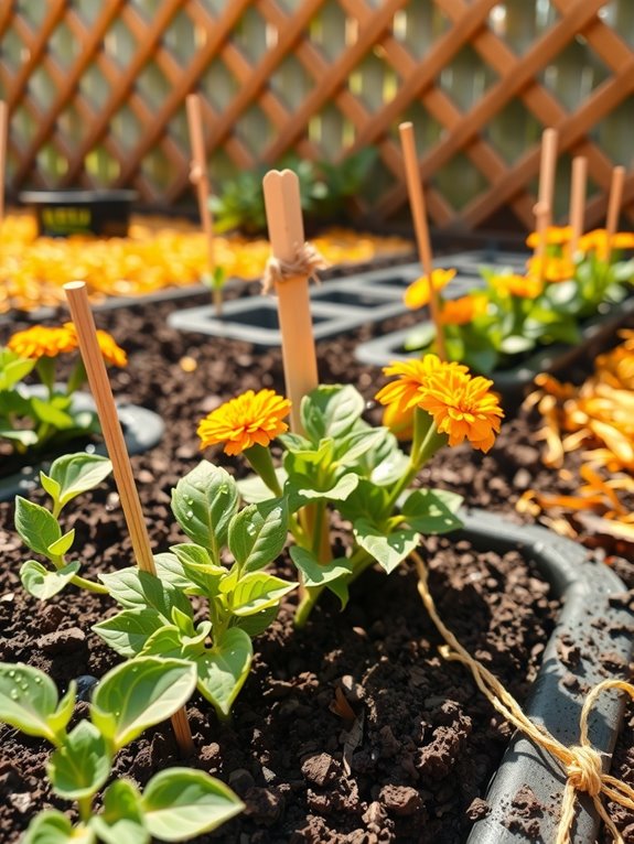 water mulch stake for support